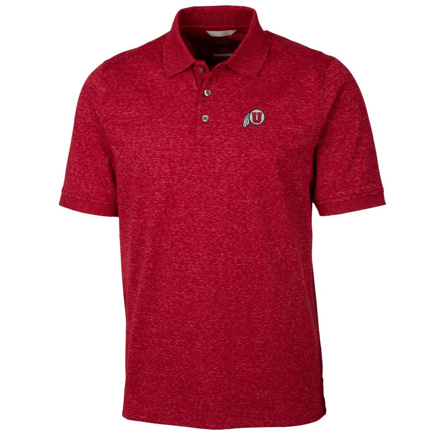 Men's Cutter & Buck Red Utah Utes Big & Tall Advantage Space Dye Polo