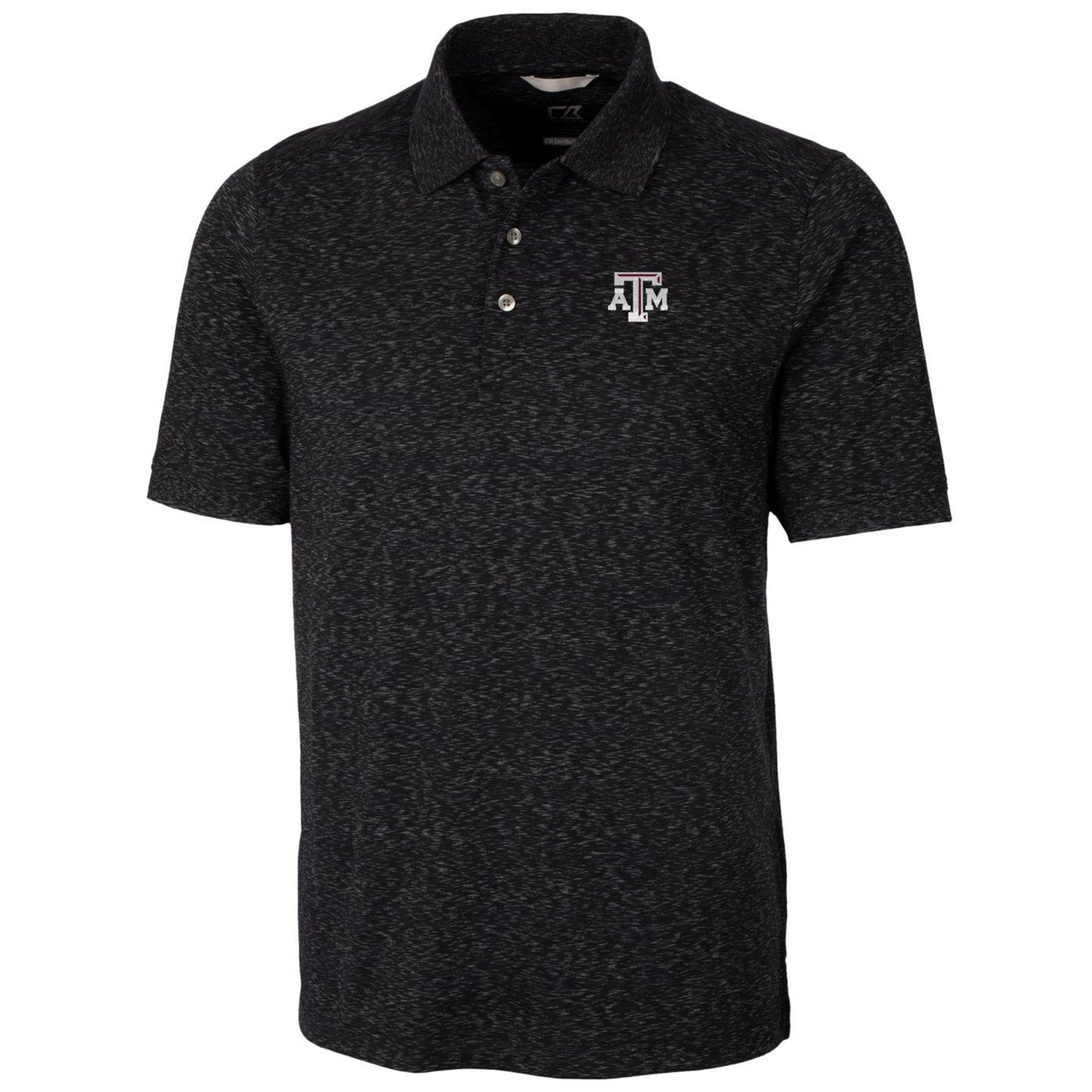 Men's Cutter & Buck Black Texas A&M Aggies Big & Tall Advantage Space Dye Polo