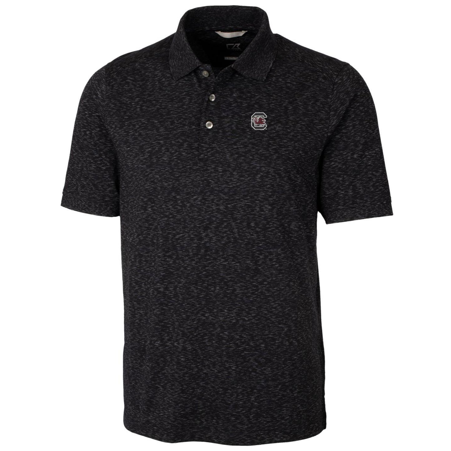 Men's Cutter & Buck Black South Carolina Gamecocks Big & Tall Advantage Space Dye Polo