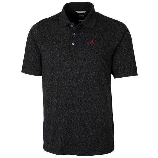 Men's Cutter & Buck Black Alabama Crimson Tide Big & Tall Advantage Space Dye Polo