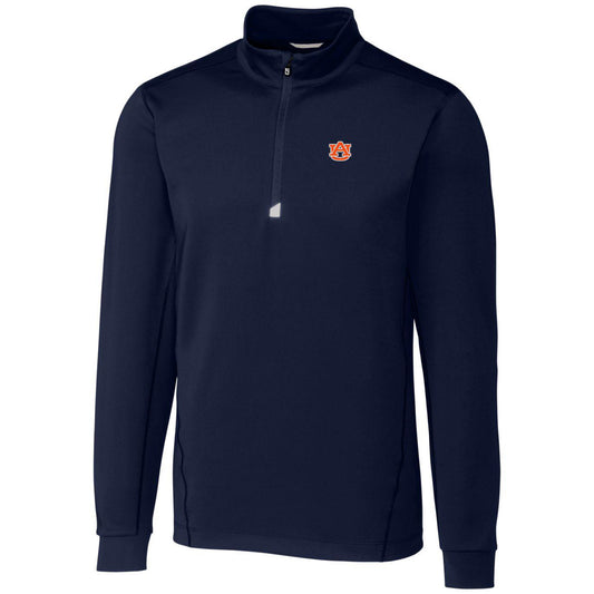 Men's Cutter & Buck Navy Auburn Tigers Big & Tall Traverse Half-Zip Jacket