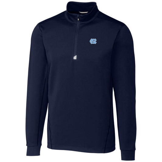 Men's Cutter & Buck Navy North Carolina Tar Heels Big & Tall Traverse Half-Zip Jacket