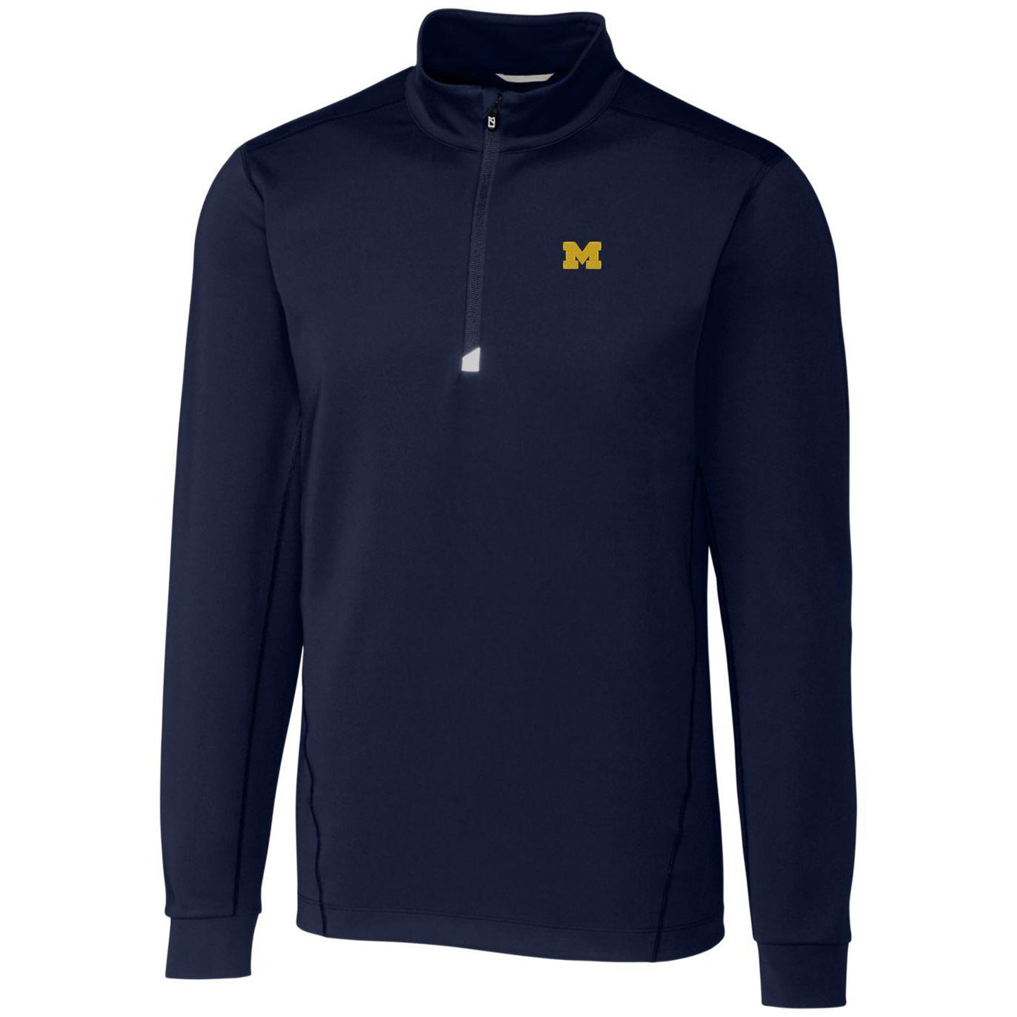 Men's Cutter & Buck Navy Michigan Wolverines Big & Tall Traverse Half-Zip Jacket