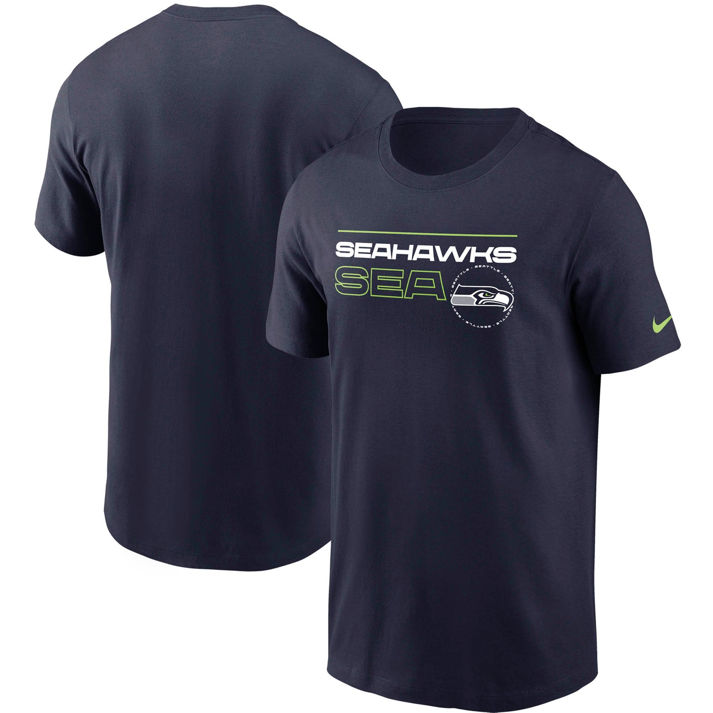 Men's Nike College Navy Seattle Seahawks Broadcast Essential T-Shirt