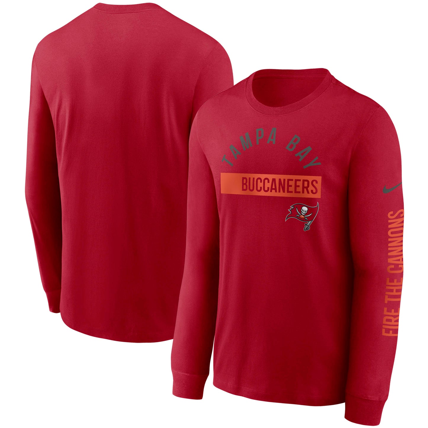 Men's Nike Red Tampa Bay Buccaneers Fan Gear Color Bar Long Sleeve T-Shirt