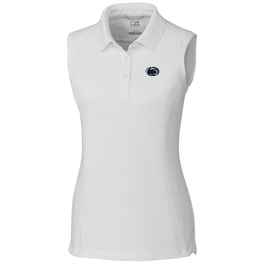 Women's Cutter & Buck White Penn State Nittany Lions Advantage Sleeveless Polo