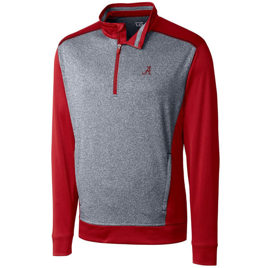 Men's Cutter & Buck Crimson Alabama Crimson Tide Big & Tall Replay Half-Zip Jacket