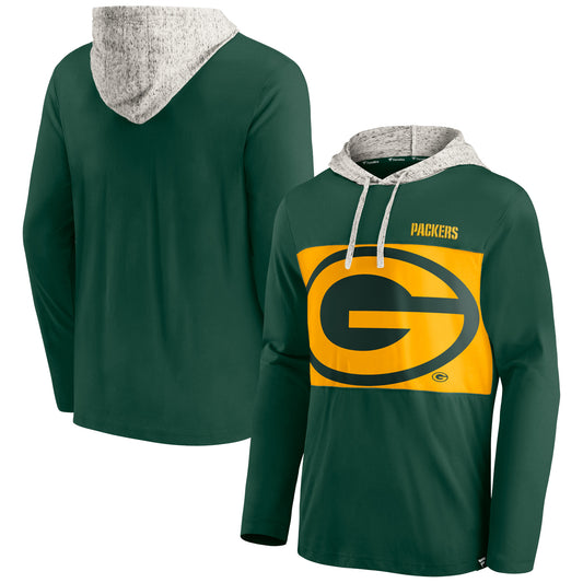 Men's Fanatics Green Green Bay Packers Long Sleeve Hoodie T-Shirt