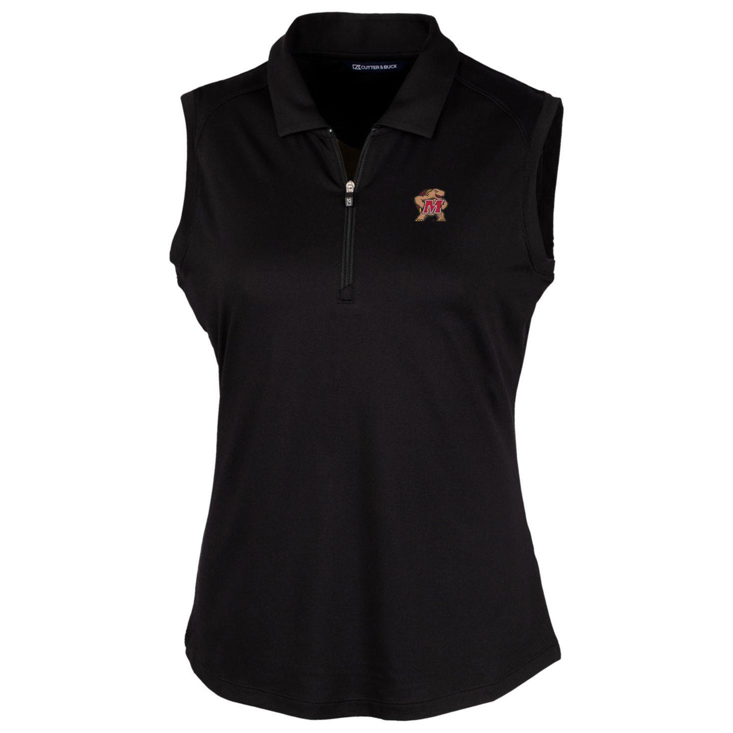 Women's Cutter & Buck Black Maryland Terrapins Forge Sleeveless Polo