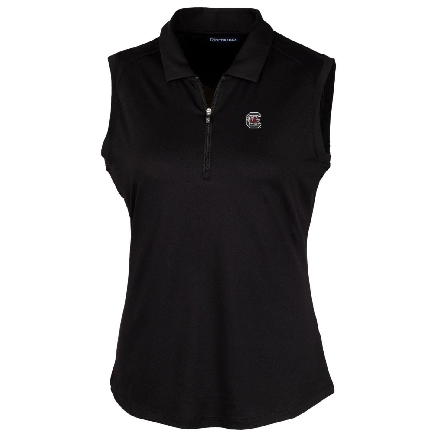 Women's Cutter & Buck Black South Carolina Gamecocks Forge Sleeveless Polo