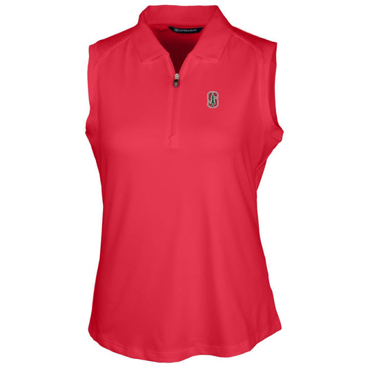 Women's Cutter & Buck Cardinal Stanford Cardinal Forge Sleeveless Polo