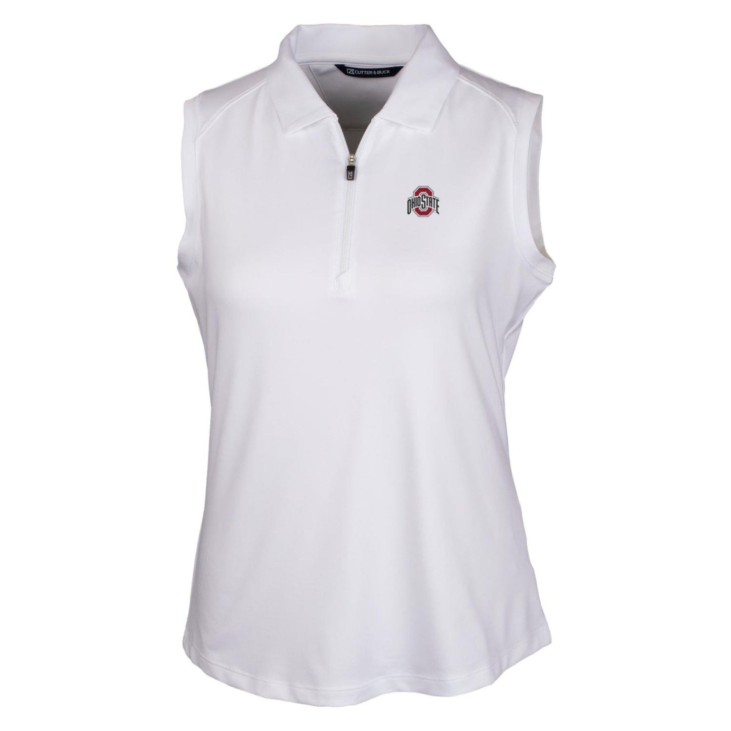 Women's Cutter & Buck White Ohio State Buckeyes Forge Sleeveless Polo