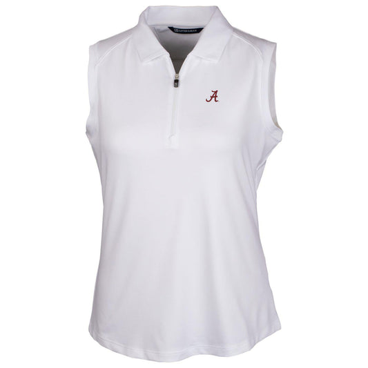 Women's Cutter & Buck White Alabama Crimson Tide Forge Sleeveless Polo