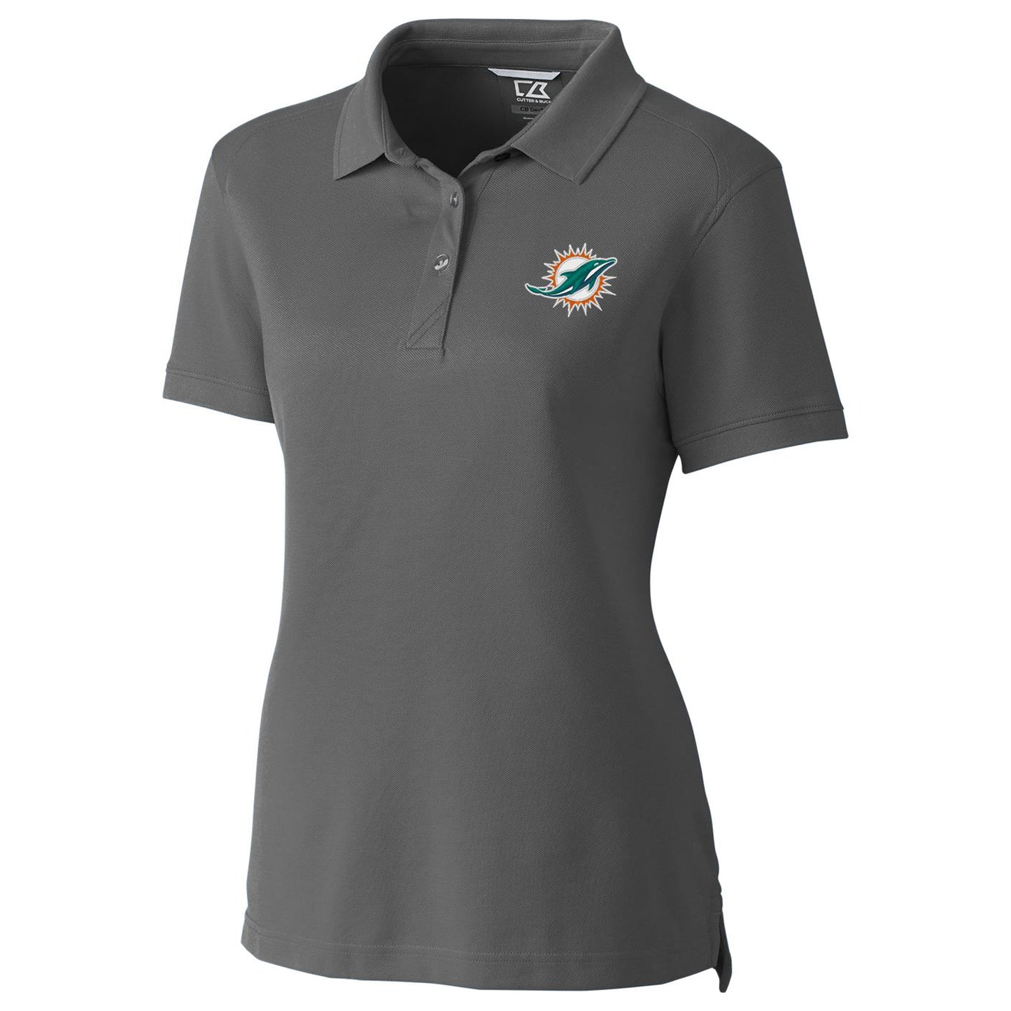 Women's Cutter & Buck Gray Miami Dolphins Advantage Polo