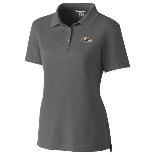 Women's Cutter & Buck Gray Baltimore Ravens Advantage Polo