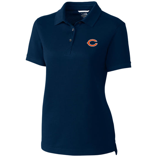 Women's Cutter & Buck Navy Chicago Bears Advantage Polo