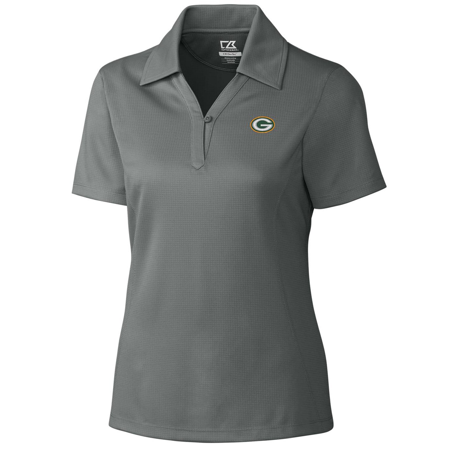 Women's Cutter & Buck Gray Green Bay Packers DryTec Genre Polo