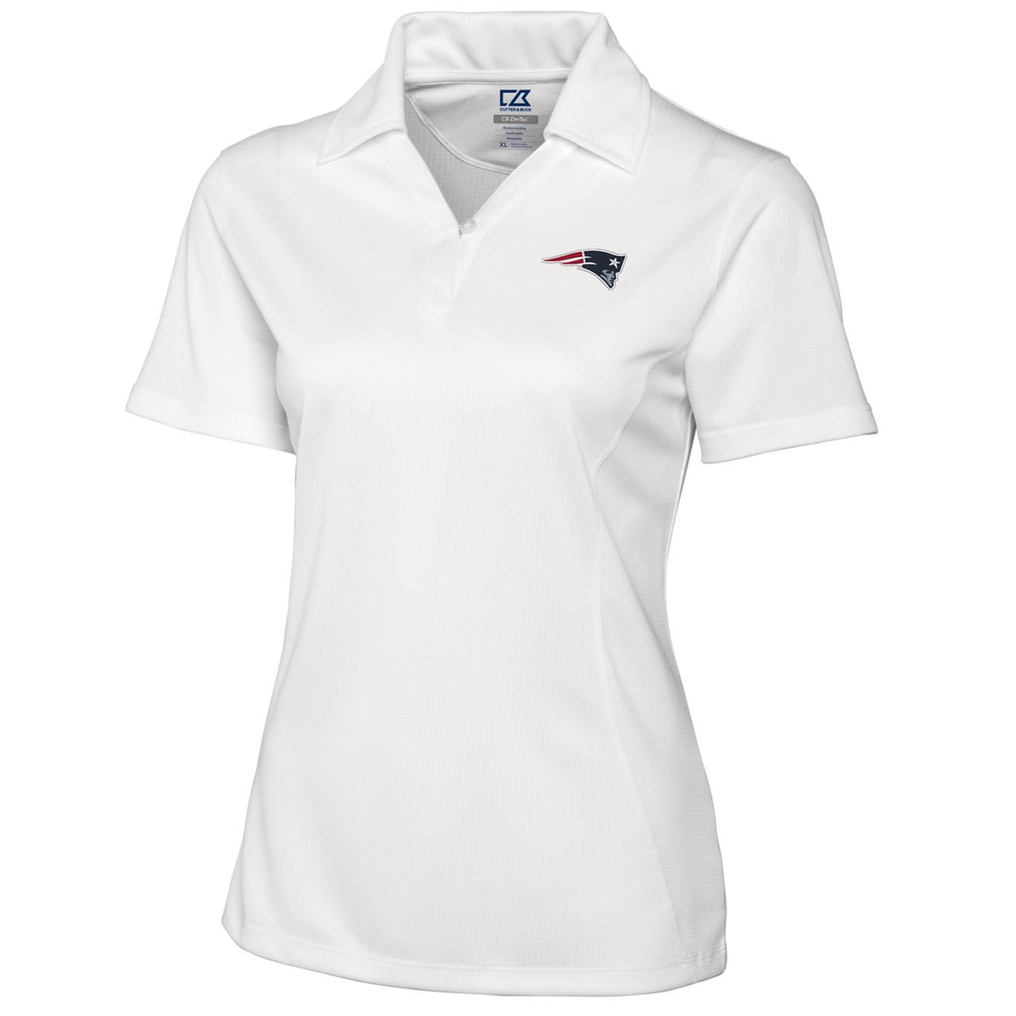 Women's Cutter & Buck White New England Patriots DryTec Genre Polo