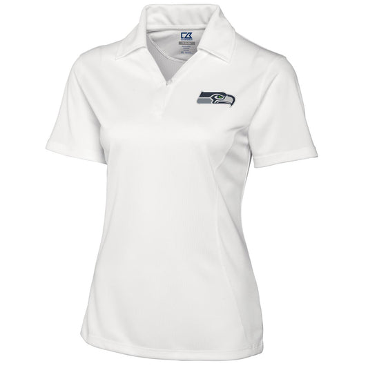 Women's Cutter & Buck White Seattle Seahawks DryTec Genre Polo