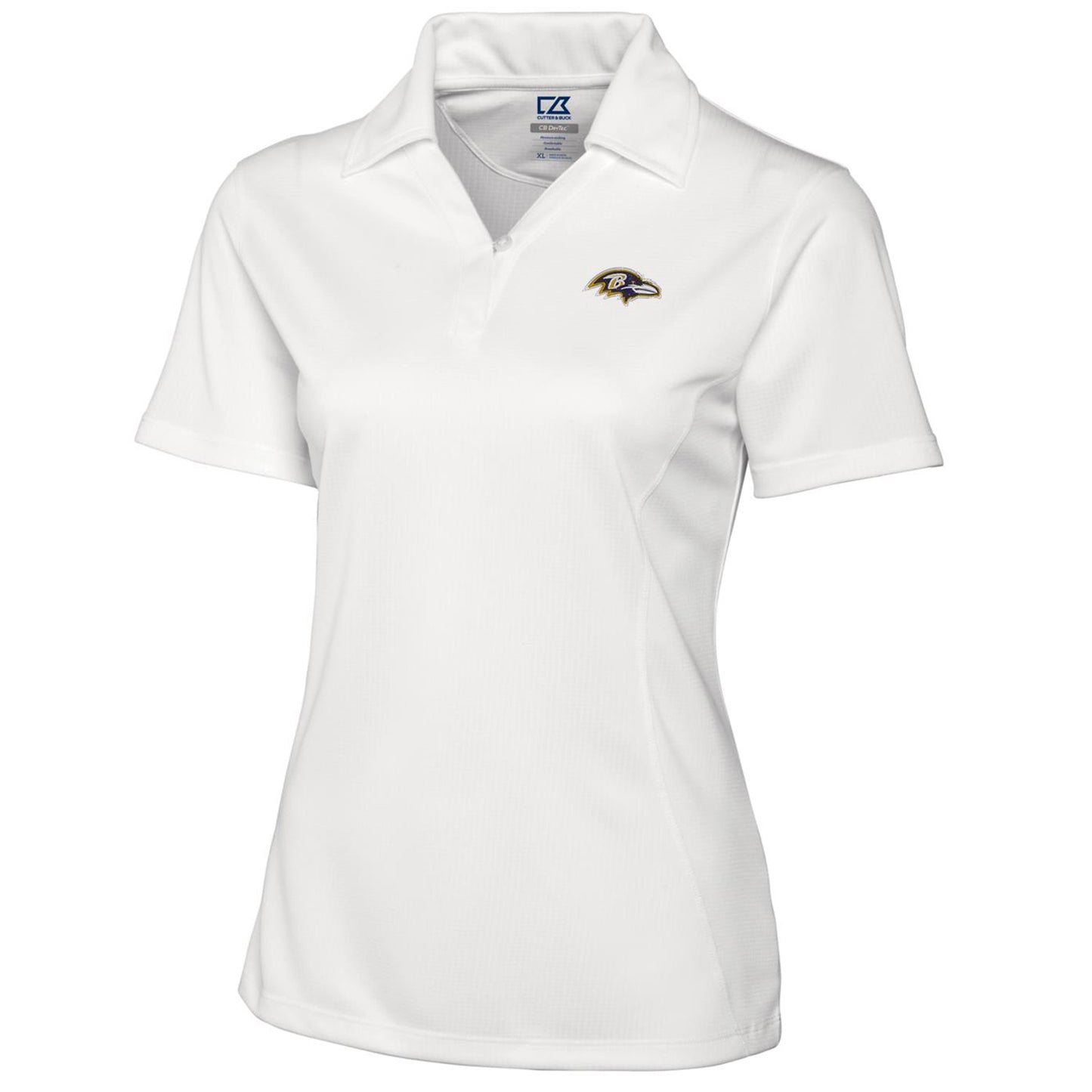 Women's Cutter & Buck White Baltimore Ravens DryTec Genre Polo