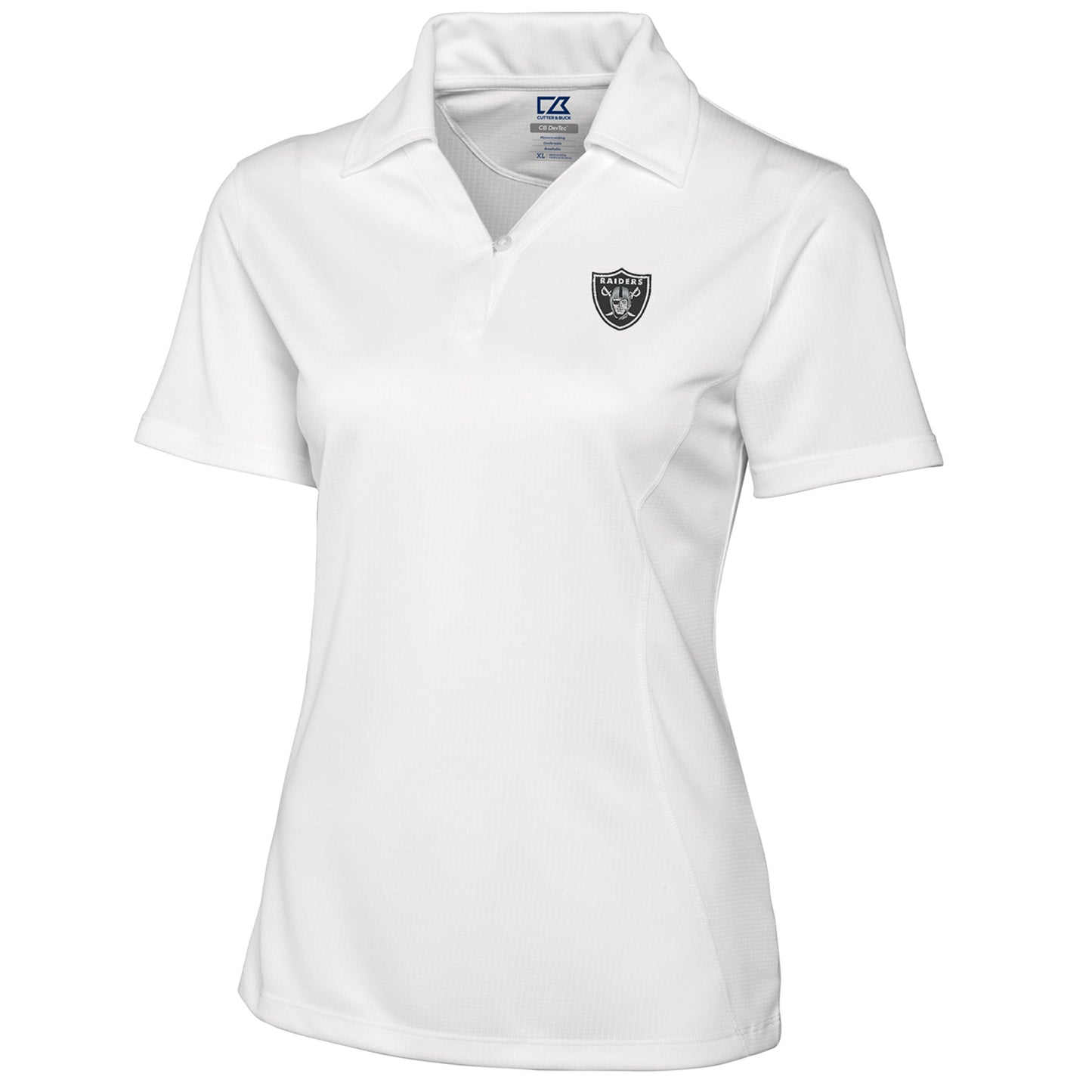 Women's Cutter & Buck White Las Vegas Raiders DryTec Genre Polo