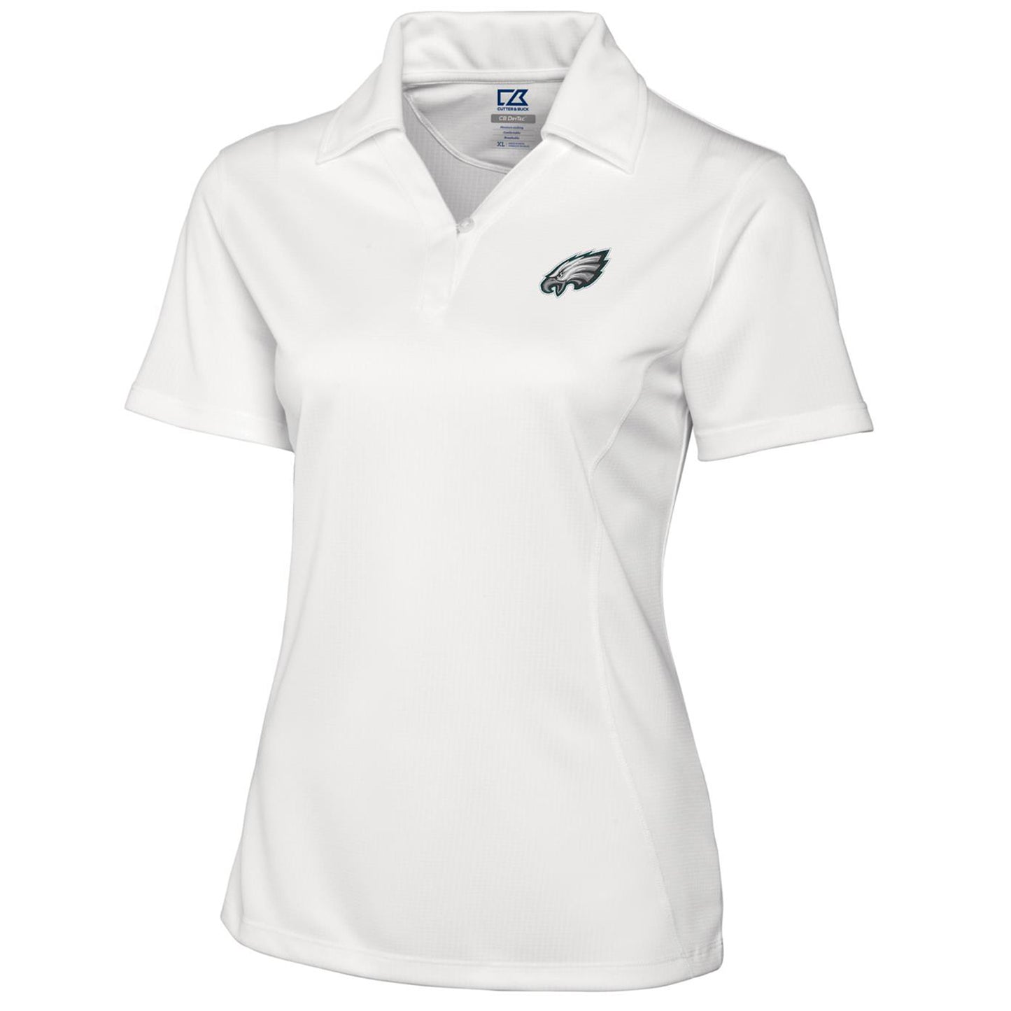 Women's Cutter & Buck White Philadelphia Eagles DryTec Genre Polo