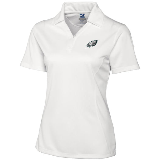 Women's Cutter & Buck White Philadelphia Eagles DryTec Genre Polo