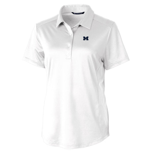 Women's Cutter & Buck White Michigan Wolverines Prospect Polo