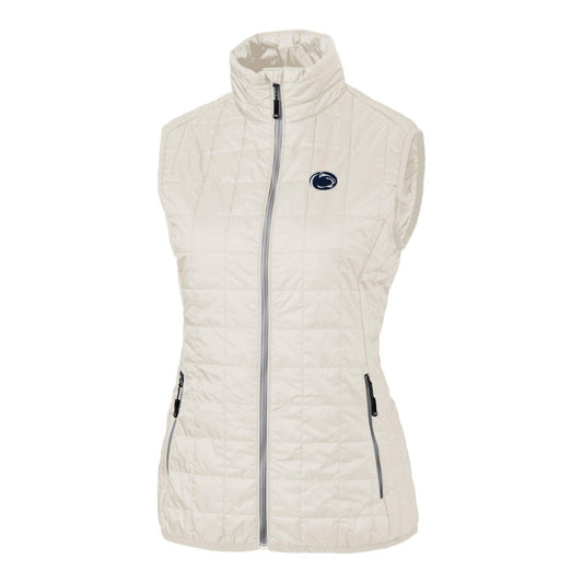 Women's Cutter & Buck Cream Penn State Nittany Lions Rainer Full-Zip Vest