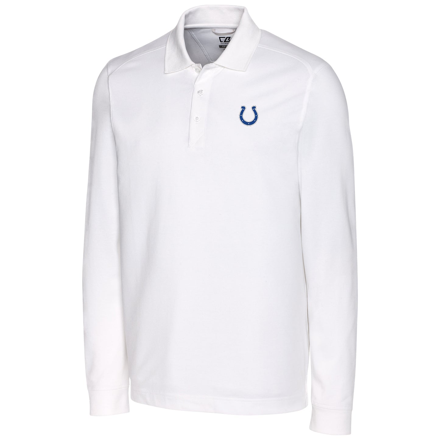 Men's Cutter & Buck White Indianapolis Colts Big & Tall Advantage Long Sleeve Polo