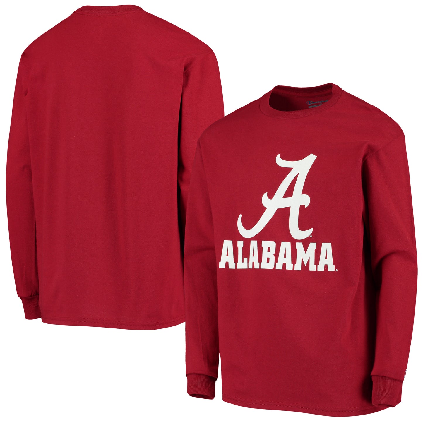 Youth Champion Crimson Alabama Crimson Tide Lockup Long Sleeve T-Shirt