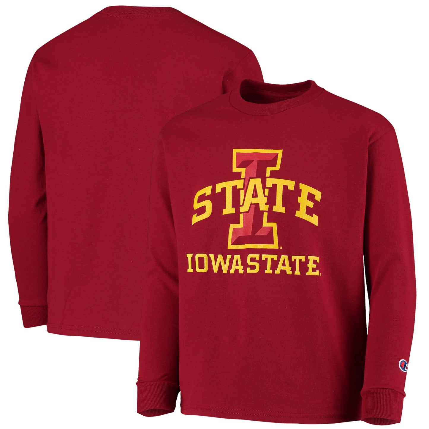 Youth Champion Cardinal Iowa State Cyclones Lockup Long Sleeve T-Shirt