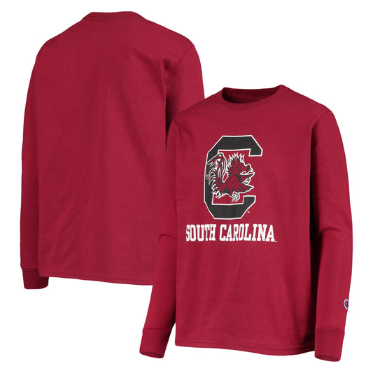 Youth Champion Garnet South Carolina Gamecocks Lockup Long Sleeve T-Shirt