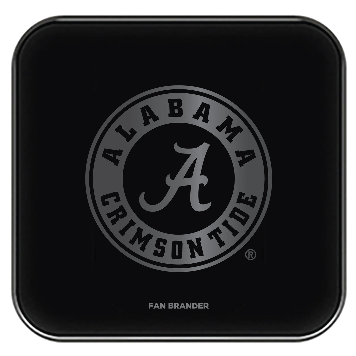 Black Alabama Crimson Tide Fast Charging Glass Wireless Charge Pad