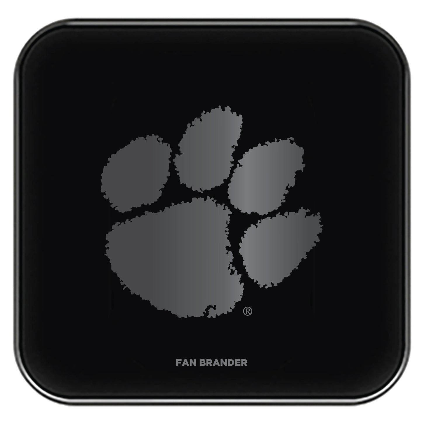 Black Clemson Tigers Fast Charging Glass Wireless Charge Pad