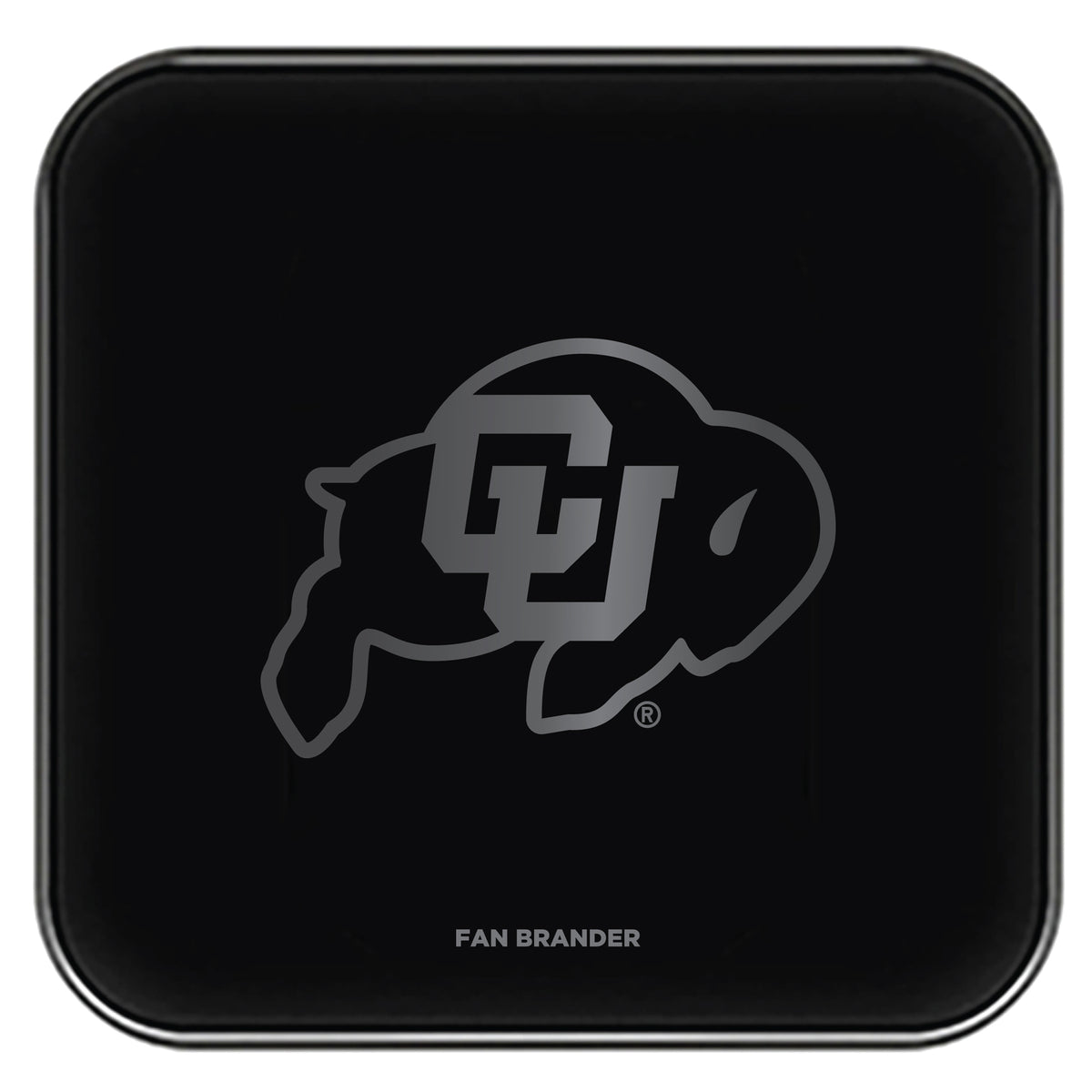 Black Colorado Buffaloes Fast Charging Glass Wireless Charge Pad