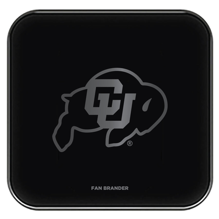 Black Colorado Buffaloes Fast Charging Glass Wireless Charge Pad