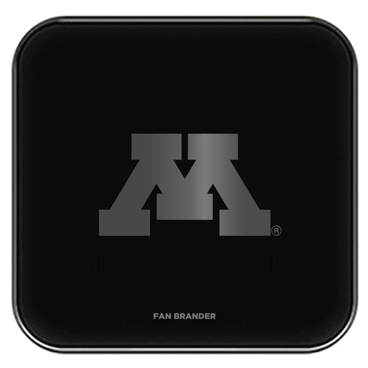 Black Minnesota Golden Gophers Fast Charging Glass Wireless Charge Pad