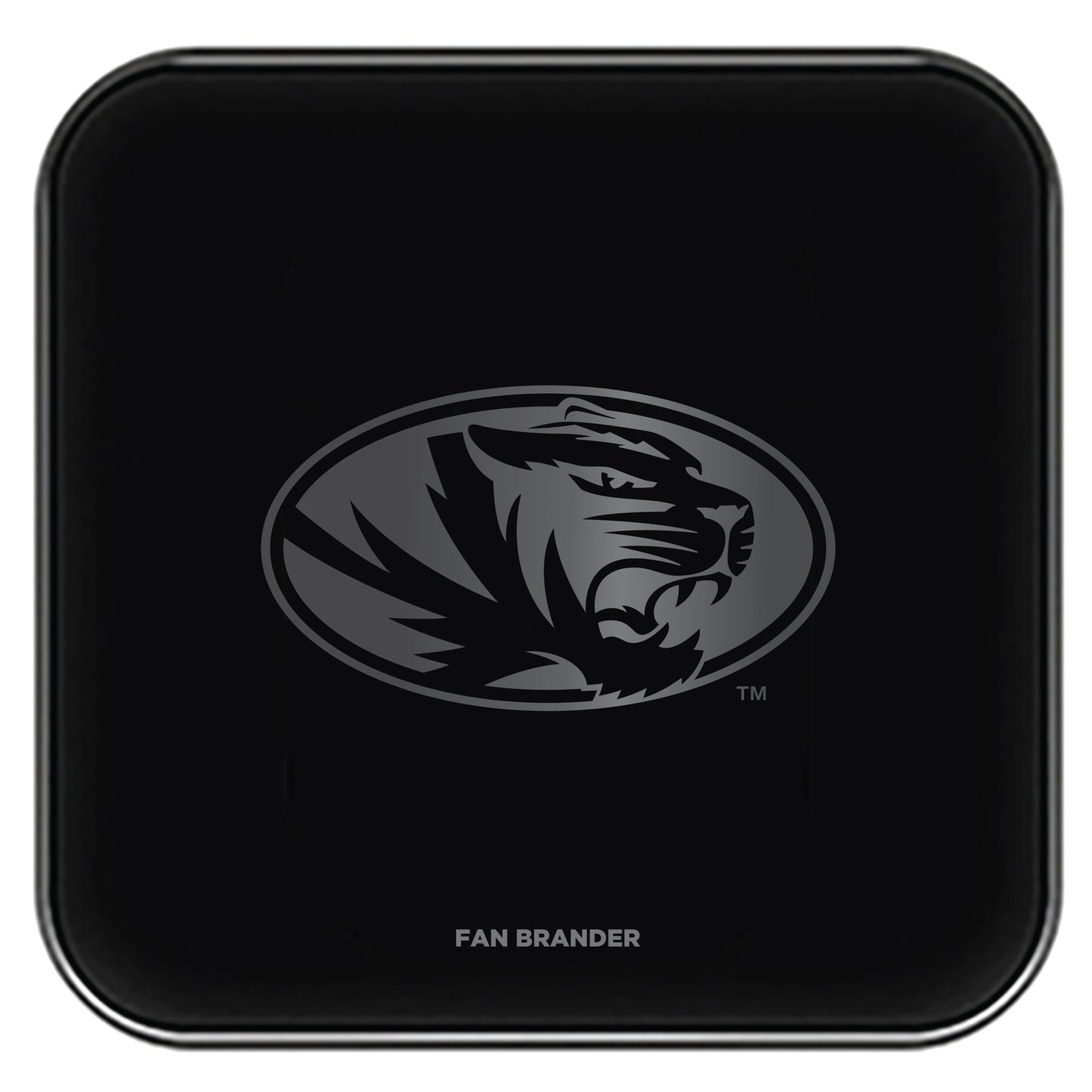Black Missouri Tigers Fast Charging Glass Wireless Charge Pad