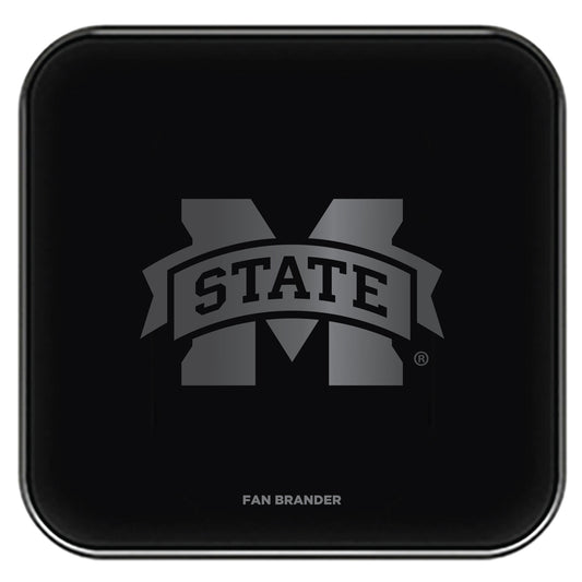 Black Mississippi State Bulldogs Fast Charging Glass Wireless Charge Pad