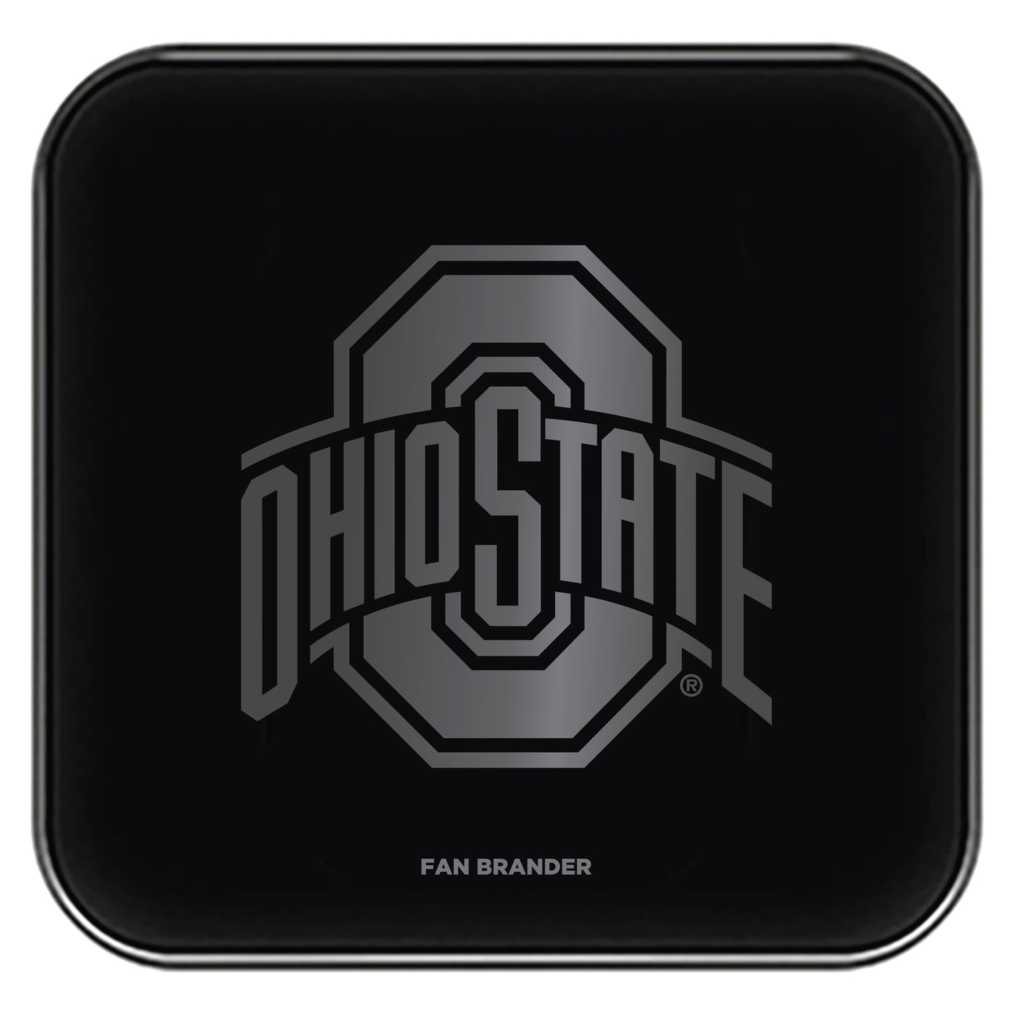 Black Ohio State Buckeyes Fast Charging Glass Wireless Charge Pad