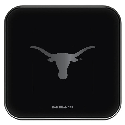 Black Texas Longhorns Fast Charging Glass Wireless Charge Pad