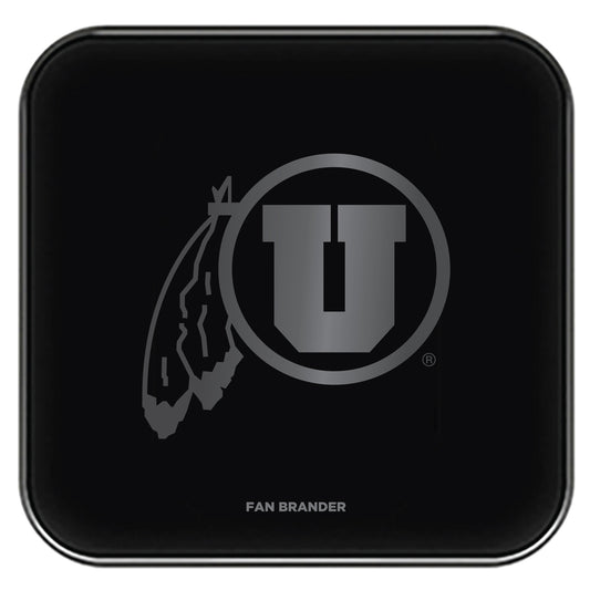 Black Utah Utes Fast Charging Glass Wireless Charge Pad