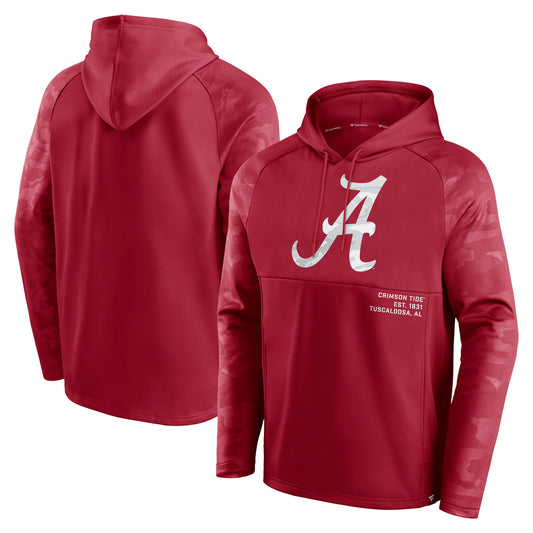 Men's Fanatics Crimson Alabama Crimson Tide Defender Raglan Pullover Hoodie