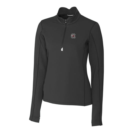 Women's Cutter & Buck Black South Carolina Gamecocks Traverse Half-Zip Pullover Jacket