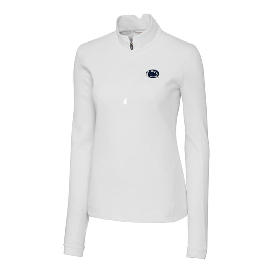 Women's Cutter & Buck White Penn State Nittany Lions Traverse Half-Zip Pullover Jacket