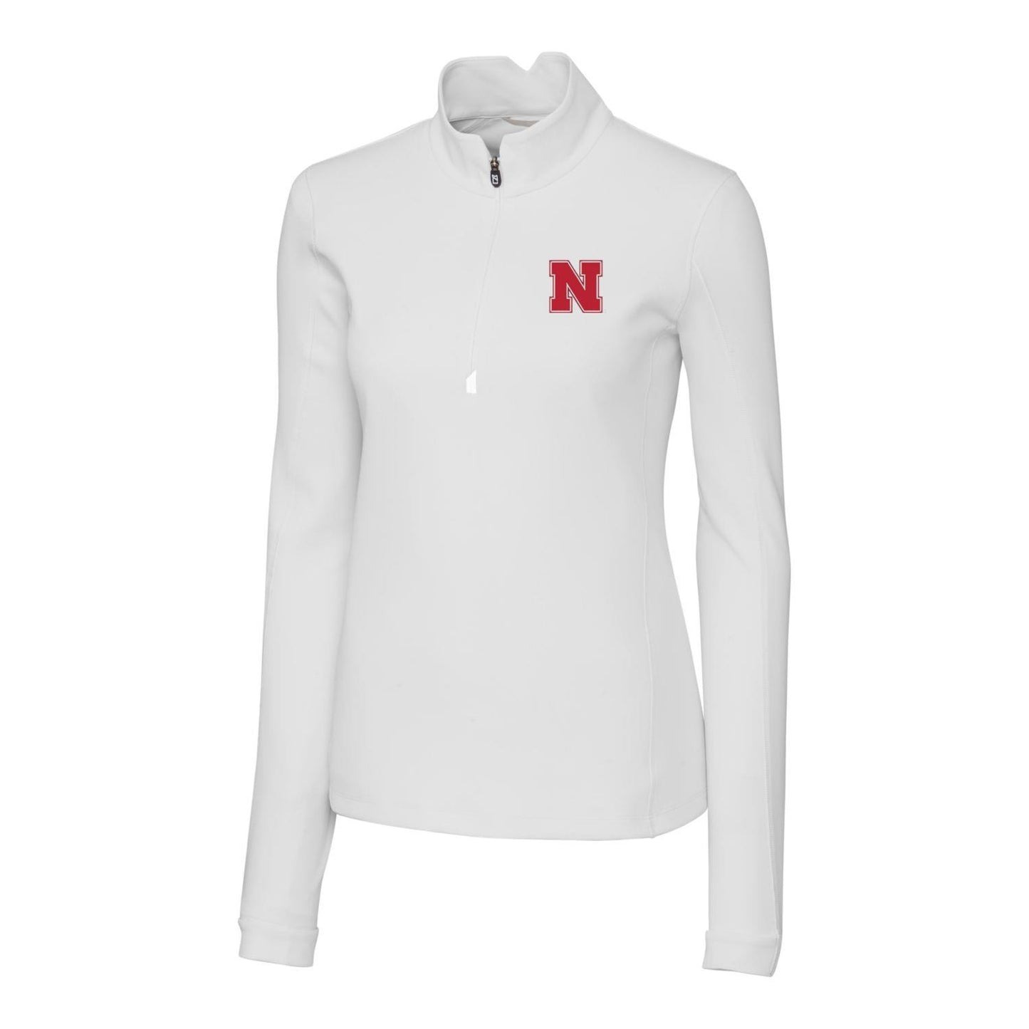 Women's Cutter & Buck White Nebraska Huskers Traverse Half-Zip Pullover Jacket