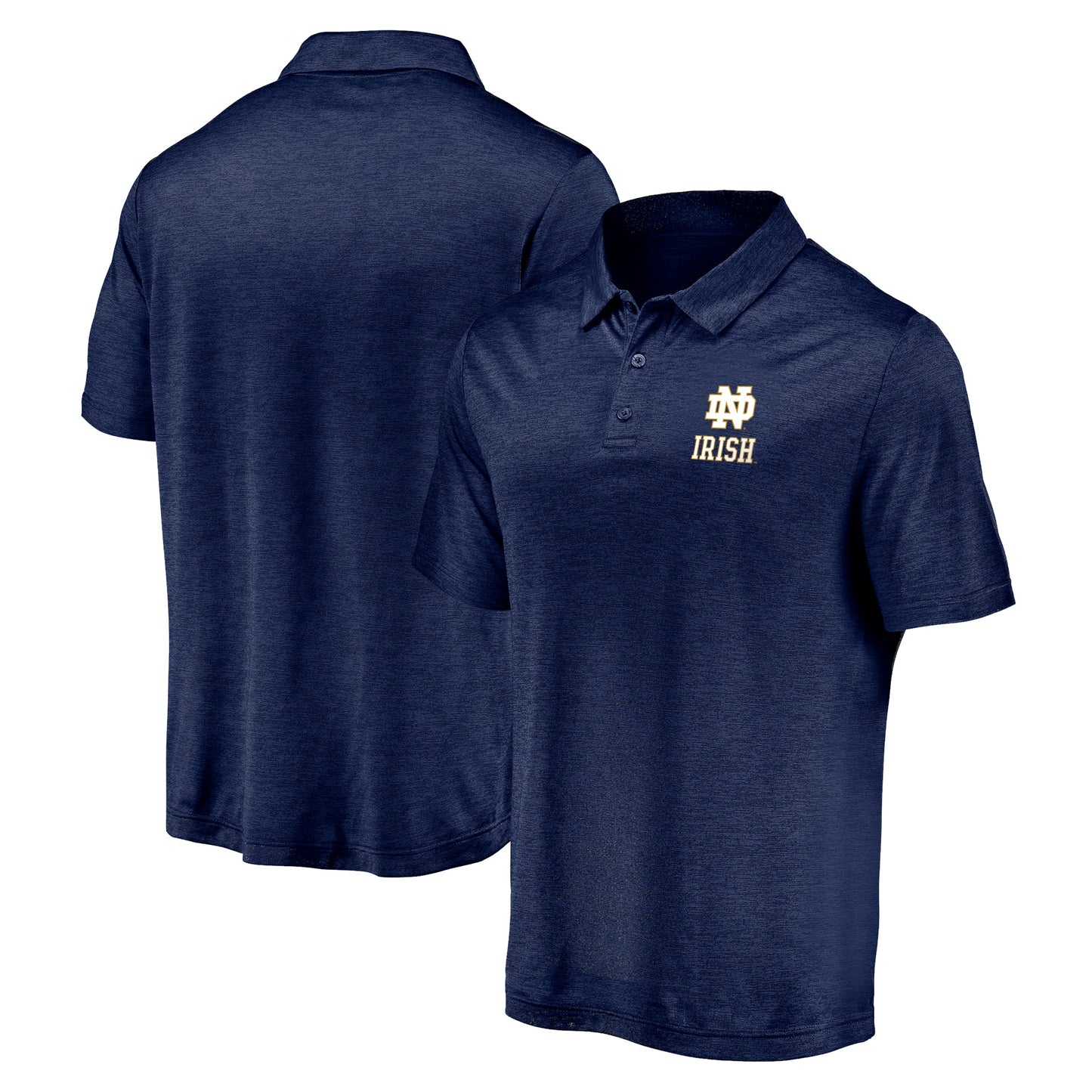 Men's Fanatics Navy Notre Dame Fighting Irish Primary Logo Striated Polo