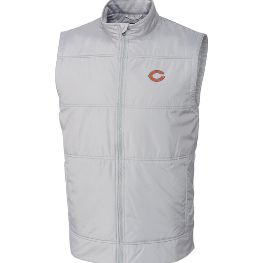 Men's Cutter & Buck Cream Chicago Bears Stealth Full-Zip Vest