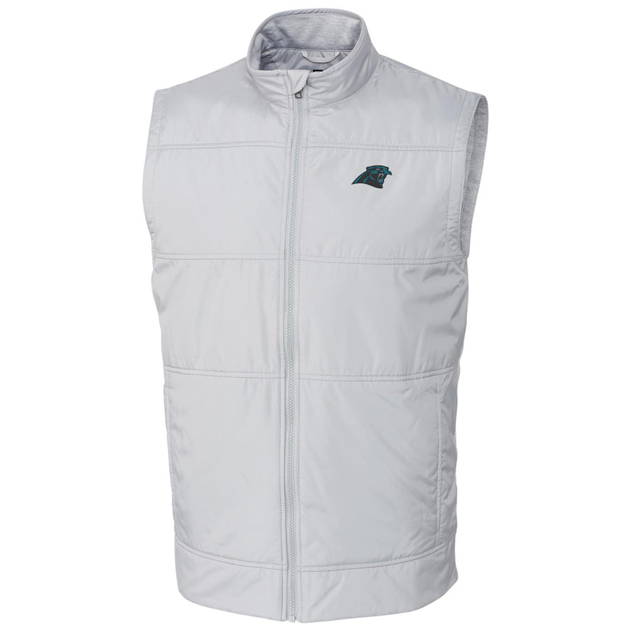 Men's Cutter & Buck Cream Carolina Panthers Stealth Full-Zip Vest